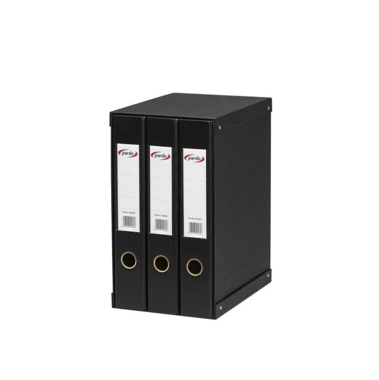 Modulo 3 archivadores pardo folio negro