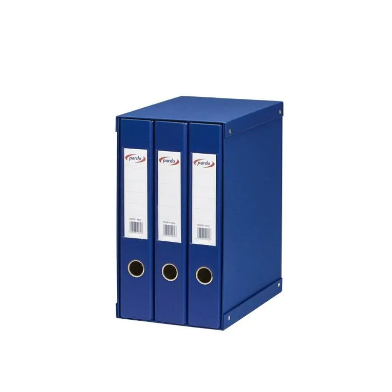 Modulo 3 archivadores Pardo Folio color Azul