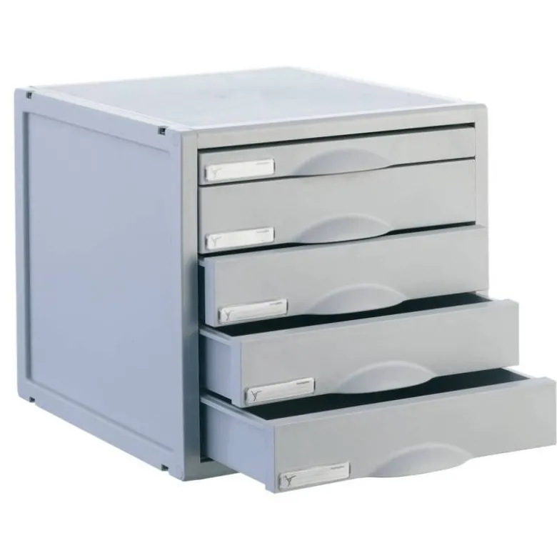Modulo 5 cajones sobremesa marca Archivo 2000 gris
