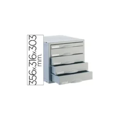 Modulo 5 cajones sobremesa marca Archivo 2000 gris
