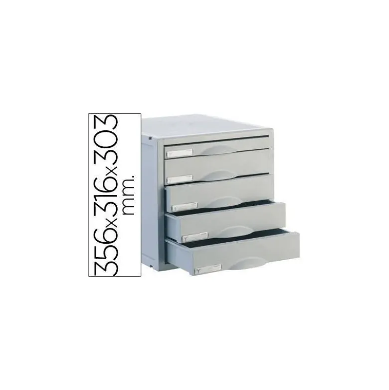Modulo 5 cajones sobremesa marca Archivo 2000 gris