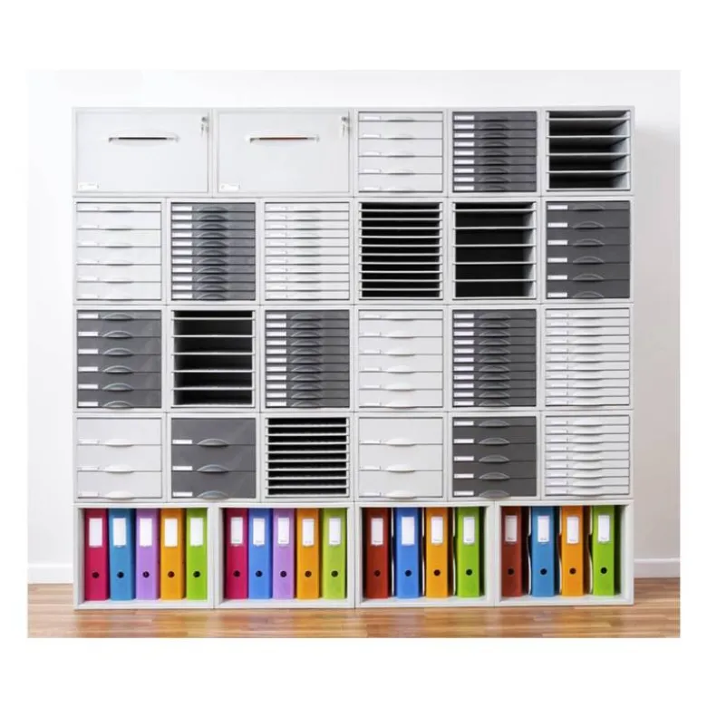 Modulo 5 cajones sobremesa marca Archivo 2000 gris