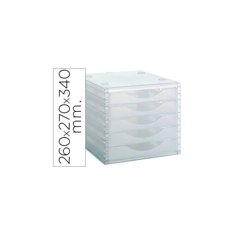 Modulo 5 cajones sobremesa marca Archivo 2000 transparente