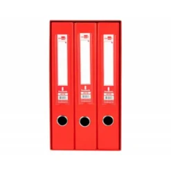 Modulo Liderpapel 3 archivadores folio 2 anillas mixtas 40mm rojo.