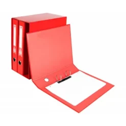 Modulo Liderpapel 3 archivadores folio 2 anillas mixtas 40mm rojo.
