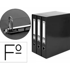 Modulo Liderpapel 3 archivadores folio 2 anillas mixtas 40mm negro