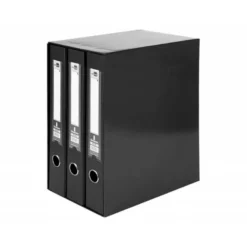 Modulo Liderpapel 3 archivadores folio 2 anillas mixtas 40mm negro