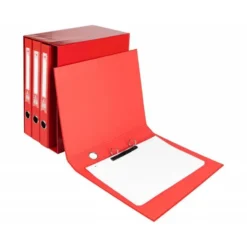 Modulo Liderpapel 4 archivadores folio 2 anillas mixtas 25mm rojo