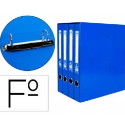 Modulo Liderpapel 4 archivadores folio 2 anillas mixtas 25mm azul