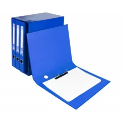 Modulo Liderpapel 4 archivadores folio 2 anillas mixtas 25mm azul