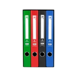 MODULO LIDERPAPEL 4 ARCHIVADORES FOLIO 2 ANILLAS MIXTAS 25MM COLORES SURTIDOS