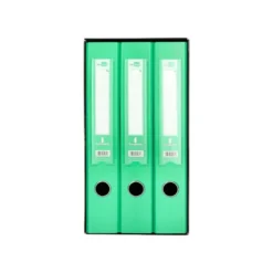 MODULO LIDERPAPEL 3 ARCHIVADORES FOLIO 2 ANILLAS MECANISMO DE PALANCA 52MM VERDE PASTEL
