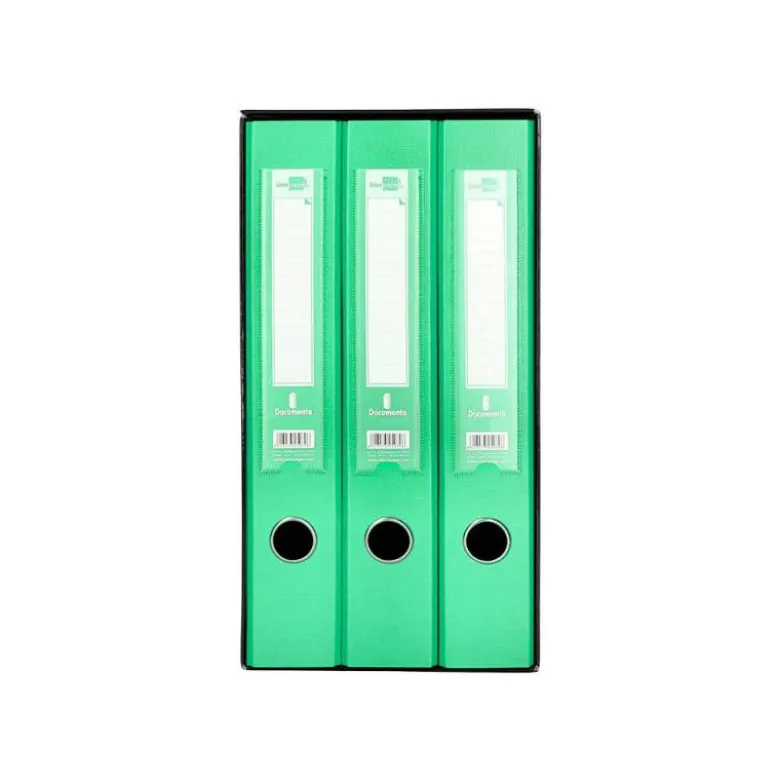 MODULO LIDERPAPEL 3 ARCHIVADORES FOLIO 2 ANILLAS MECANISMO DE PALANCA 52MM VERDE PASTEL
