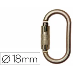 MOSQUETON FARU ACERO GALVANIZADO AUTOMATICO VIROLA 18 MM RESISTENCIA 25 KN