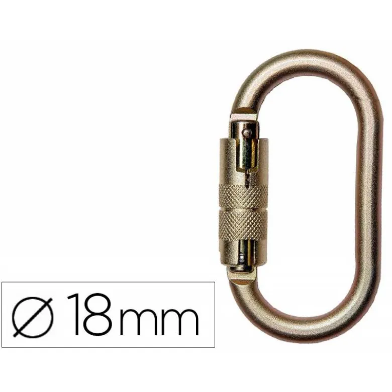 MOSQUETON FARU ACERO GALVANIZADO AUTOMATICO VIROLA 18 MM RESISTENCIA 25 KN
