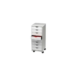 Mueble auxiliar fast-paperflow para oficina 8 cajones en color gris 5x825x382 71,5x31,6x34,3 cm