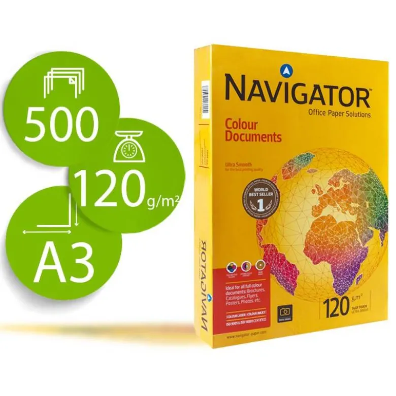 NO ES TAMAÑO FOLIO Papel fotocopiadora Navigator A3 120 gr