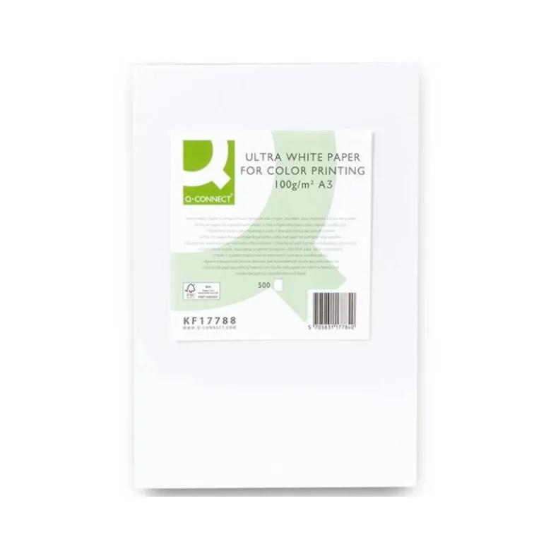 NO ES TAMAÑO FOLIO Papel fotocopiadora Q-Connect Ultra White DIN A3 100 Gr