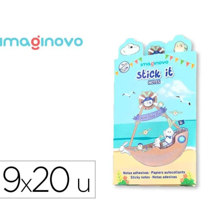 NOTAS ADHESIVAS IMAGINOVO STICK IT! NOTEBOOK 20 NOTAS ADHESIVAS PIRATA TAMAÑOS SURTIDOS BRUJULA