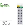 OJO ADHESIVO LIDERPAPEL 12 MM BLANCO CON PUPILA NEGRA BOLSA DE 30 UNIDADES
