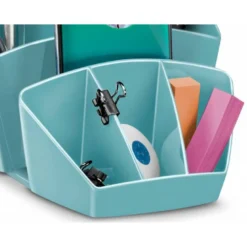 ORGANIZADOR DE SOBREMESA CEP RIVIERA PLASTICO 8 DEPARTAMENTOS COLOR VERDE AGUA 143X158X93 MM
