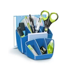 Organizador sobremesa CEP 143x158x93 mm 8 Compartimentos Plástico color Azul