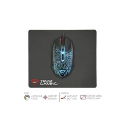 PACK ALFOMBRILLA + RATON OPTICO TRUST 2400 DPI 6 BOTONES