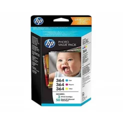 Pack fotografico 3 cartuchos HP 364 + 50 Hojas 10x15 cm referencia T9D88EE