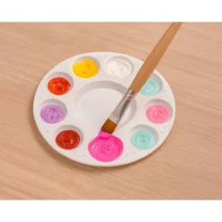 PALETA PLASTICO LIDERPAPEL PARA PINTURA REDONDA CON 10 HUECOS 17 CM