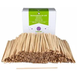 PALETINA AGITADORA DE MADERA 14 CM PARA EL CAFE CON FUNDA INDIVIDUAL BOLSA DE 1000 UNIDADES