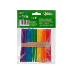 Palitos de madera liderpapel colores surtidos 11,4x1 cm bolsa con 50 unidades