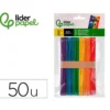 PALITOS DE MADERA LIDERPAPEL COLOR NATURAL 15 X 1,8 CM BOLSA CON 50 UNIDADES