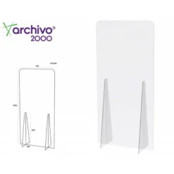 PANTALLA DE PROTECCION ARCHIVO 2000 DE PIE METACRILATO TRANSPARENTE 750X1400 MM