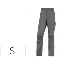 PANTALON DE TRABAJO DELTAPLUS CINTURA ELASTICA 5 BOLSILLOS COLOR GRIS / NEGRO TALLA S