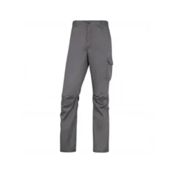 PANTALON DE TRABAJO DELTAPLUS CINTURA ELASTICA 5 BOLSILLOS COLOR GRIS / NEGRO TALLA S