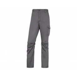 PANTALON DE TRABAJO DELTAPLUS CINTURA ELASTICA 5 BOLSILLOS COLOR GRIS / NEGRO TALLA XS