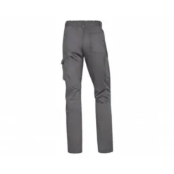 PANTALON DE TRABAJO DELTAPLUS CINTURA ELASTICA 5 BOLSILLOS COLOR GRIS / NEGRO TALLA XS