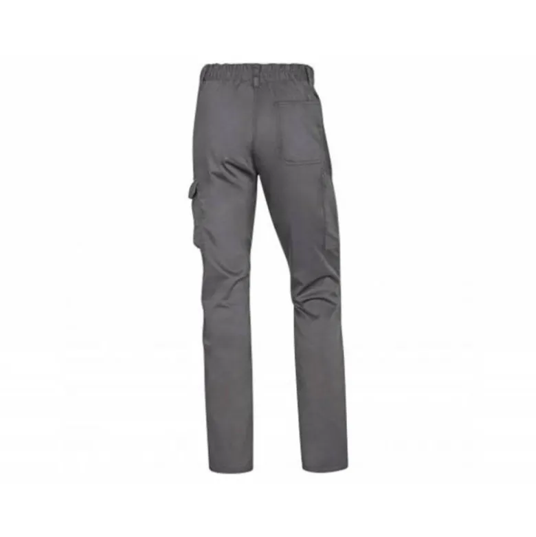 PANTALON DE TRABAJO DELTAPLUS CINTURA ELASTICA 5 BOLSILLOS COLOR GRIS / NEGRO TALLA XS