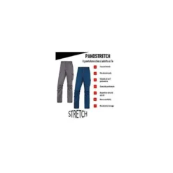 PANTALON DE TRABAJO DELTAPLUS CINTURA ELASTICA 5 BOLSILLOS COLOR AZUL MARINO / NARANJA TALLA XL