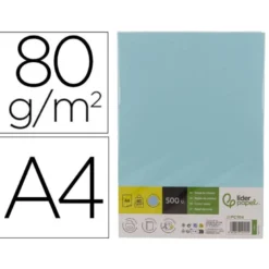 PAPEL COLOR LIDERPAPEL DIN A4 80 GR CELESTE PAQUETE DE 500 HOJAS