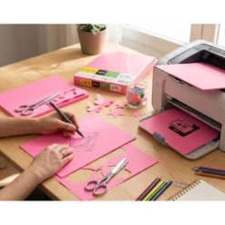 PAPEL COLOR LIDERPAPEL DIN A4 80 GR ROSA NEON PAQUETE DE 500 HOJAS