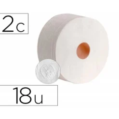 PAPEL HIGIENICO DAHI JUMBO 2 CAPAS CELULOSA BLANCA 140 MT MANDRIL 45 MM PACK DE 18 ROLLOS