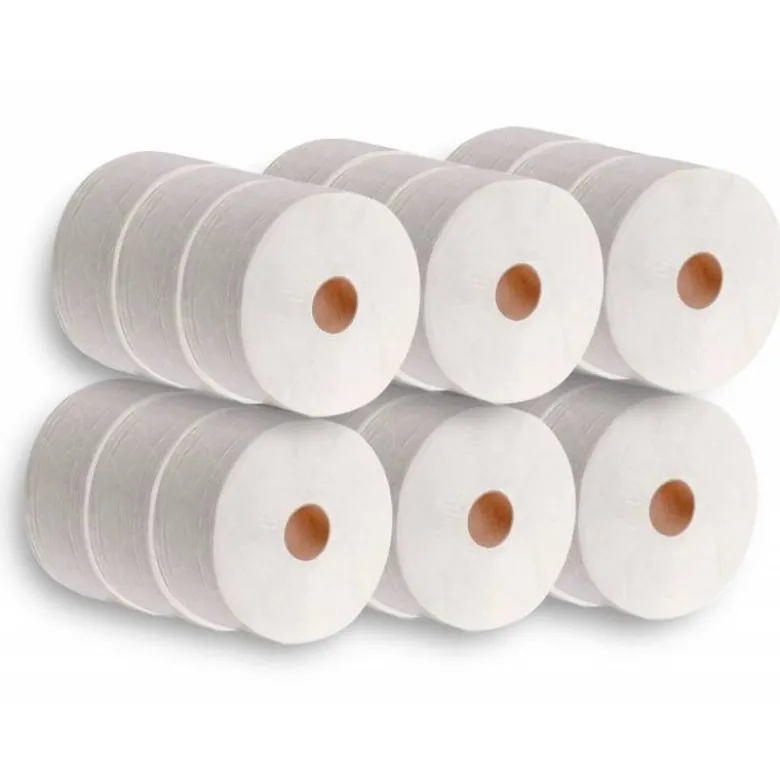 PAPEL HIGIENICO DAHI JUMBO 2 CAPAS CELULOSA BLANCA 140 MT MANDRIL 45 MM PACK DE 18 ROLLOS