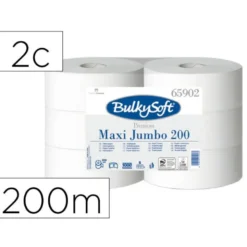 PAPEL HIGIENICO OFYHOSTEL BULKYSOFT LISO 2 CAPAS LONGITUD 200 MT