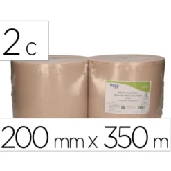 PAPEL SECAMANOS BUNZL GREENSOURCE NATURE 2 CAPAS CELULOSA RECICLADA KRAFT 200 MM X 350 MT PAQUETE DE 2