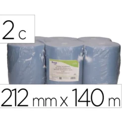 PAPEL SECAMANOS BUNZL GREENSOURCE 2 CAPAS CELULOSA RECICLADA AZUL 212 MM X 140 MT CON SISTEMA AUTOCORTE