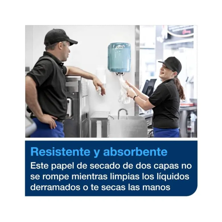 PAPEL SECAMANOS TORK EXTRA ANCHO 215 MM LARGO 160 MT 2 CAPAS PARA DISPENSADOR M2 ALIMENACION CENTRAL GRAN