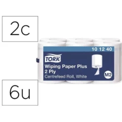 PAPEL SECAMANOS TORK EXTRA ANCHO 215 MM LARGO 160 MT 2 CAPAS PARA DISPENSADOR M2 ALIMENACION CENTRAL GRAN