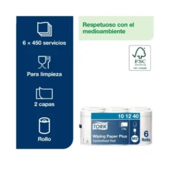 PAPEL SECAMANOS TORK EXTRA ANCHO 215 MM LARGO 160 MT 2 CAPAS PARA DISPENSADOR M2 ALIMENACION CENTRAL GRAN