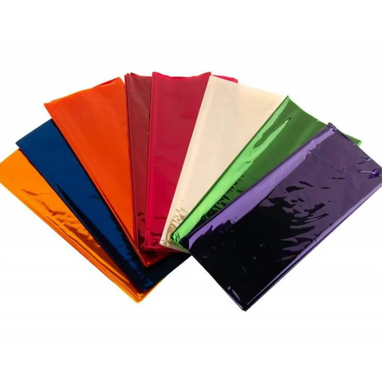 Papel celofan liderpapel 50x70 cm 22g/m2 bolsa de 10 hojas colores surtidos